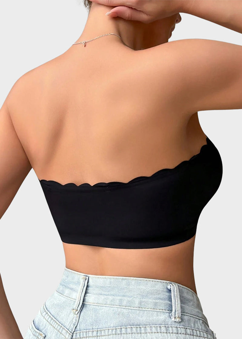 Comfortable Breathable Scallop Trim Hook &amp; Eye Front Bralette