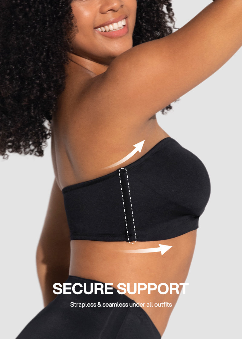 Front Closure Wireless Push-Up Bandeau Bra