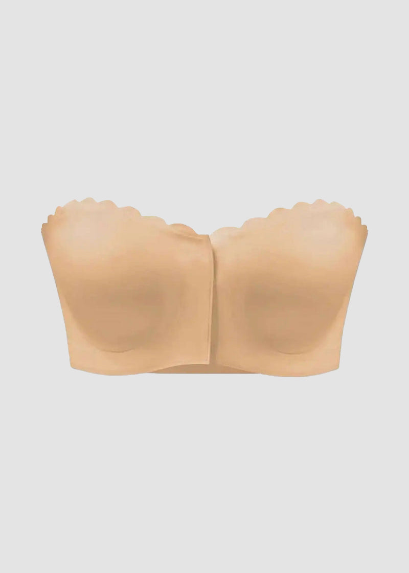 Comfortable Breathable Scallop Trim Hook & Eye Front Bralette