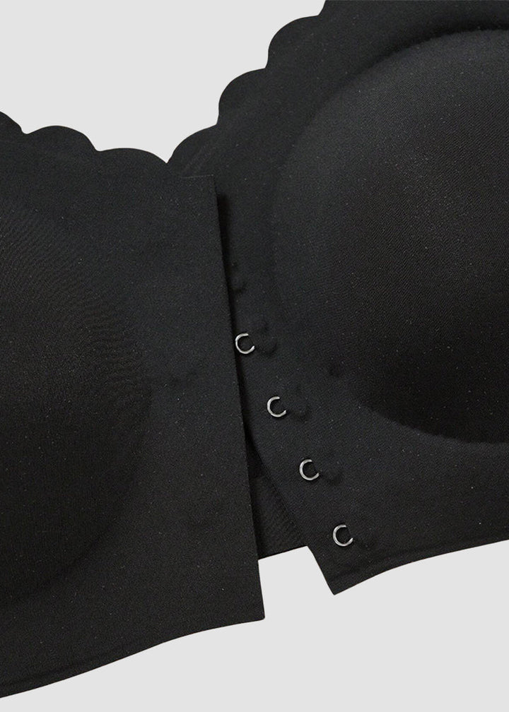 Comfortable Breathable Scallop Trim Hook &amp; Eye Front Bralette