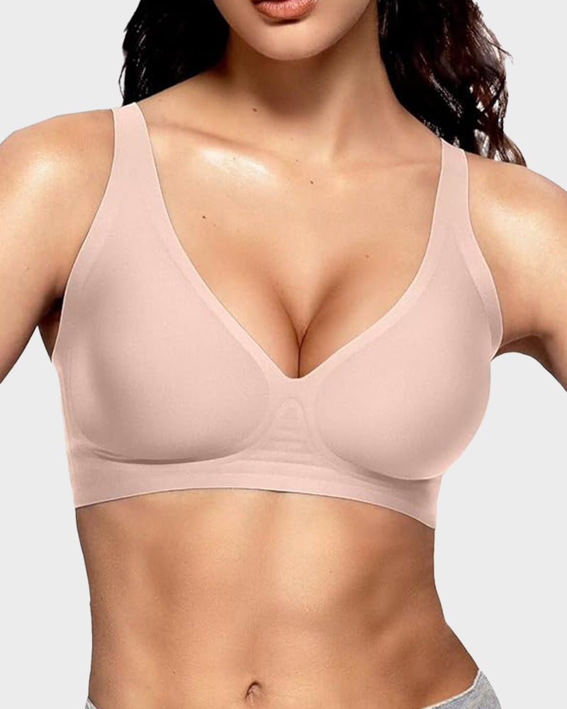 🔥Seamless Deep V Push-Up Wireless Jelly Bra